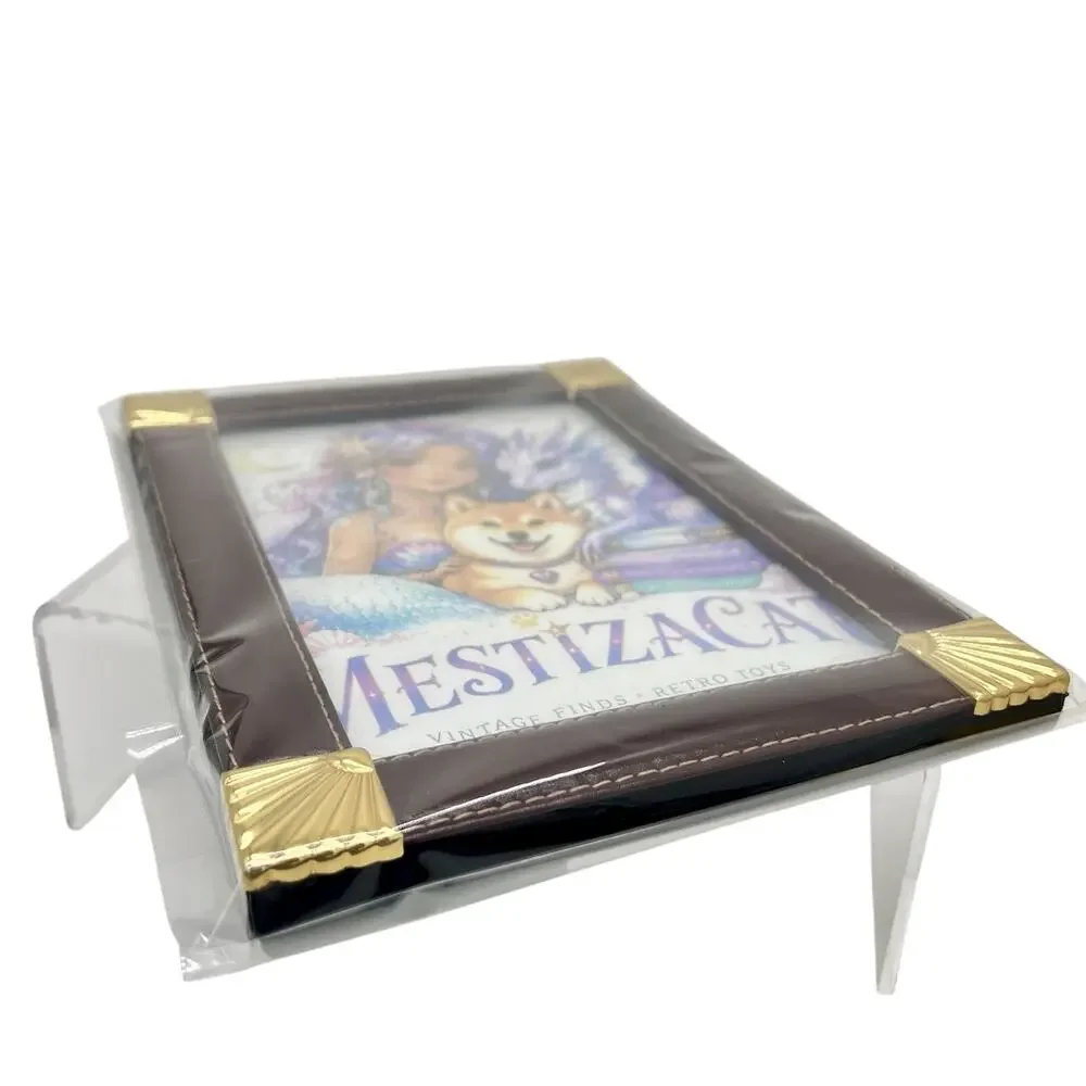 Vintage Loui Michel Cie Burgundy Gold Leatherette Picture Frame 8x6 Holds 6x5